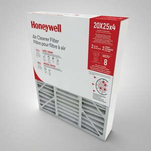 lot 8404 image: High Efficiency Air Cleaning Filter - MERV 8 - 20x25x4 in (2-ct Value Pack)
