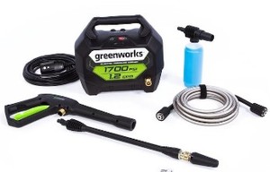 lot 1997 image: Greenworks 1700 PSI Portable Electric Pressure Washer