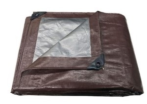 lot 1957 image: 16x20ft Brown Tarp With Loops