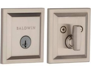 lot 5344 image: Baldwin 380 Square Low Profile Sgl Cyl Deadbolt Featuring Smartkey Security�� in SN