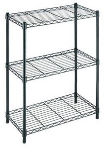 lot 5351 image: HDX 3-Tier Steel Wire Shelving Unit in Black (24 in. W x 30 in. H x 14 in. D)