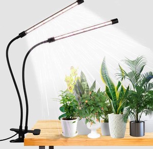 lot 1943 image: 2 Light LED Clamp Grow Light