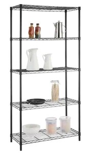 lot 2878 image: HDX 5-Tier Black Wire Shelving Unit