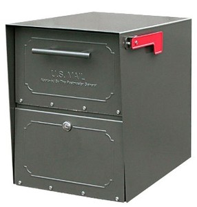 lot 2880 image: Oasis Classic Extra Large High Security Post Mount Mailbox Black