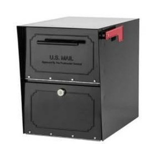 lot 5329 image: Oasis Classic Extra Large High Security Post Mount Mailbox Black ( No Keys or Flag)