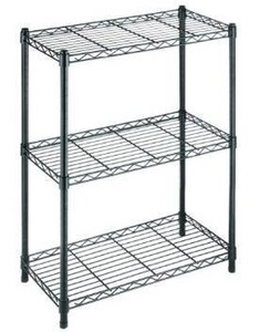 lot 5331 image: HDX 3-Tier Steel Wire Shelving Unit in Black (24 in. W x 30 in. H x 14 in. D)