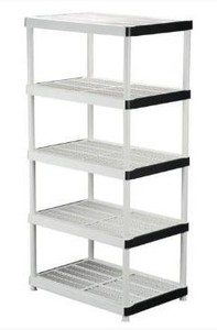 lot 5337 image: HDX 5-Tier Plastic Garage Storage Shelving Unit in Gray (36 in. W x 72 in. H x 24 in. D)