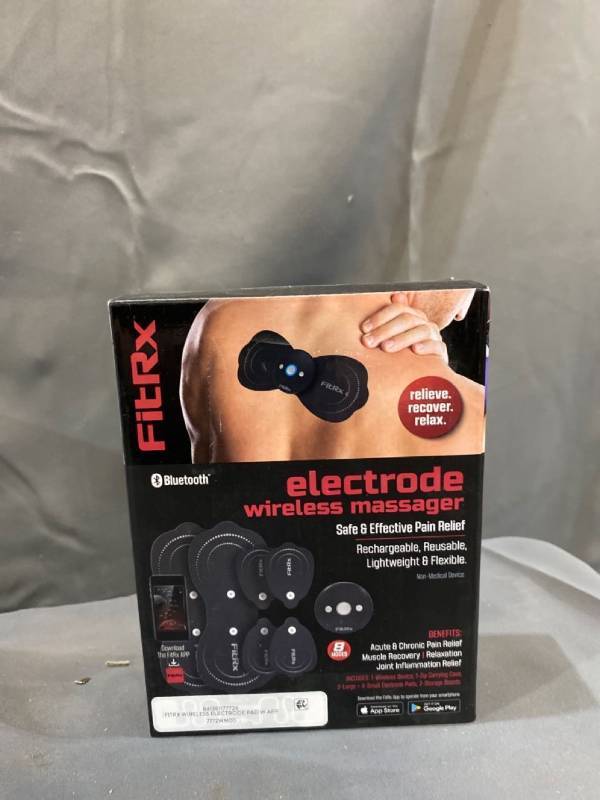 Fitrx Electrode Wireless Massager - Rechargeable Tens Unit Muscle Stimulator  With App Control