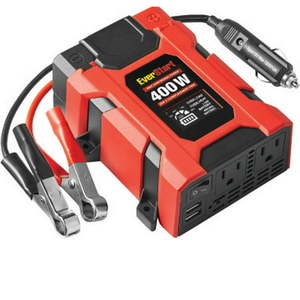 lot 37009 image: EverStart 400 Watts Vehicle Power Inverter Converter 12V DC to 110V AC