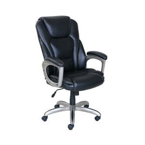 lot 37045 image: Serta Big & Tall Bonded Leather Commercial Office Chair with Memory Foam Black