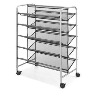 lot 37047 image: Mainstays 5 Tier 30 Pair Metal Mesh Shoe Rack