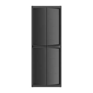lot 37052 image: Hyper Tough Plastic 4-Shelf Garage Storage Utility Cabinet Black