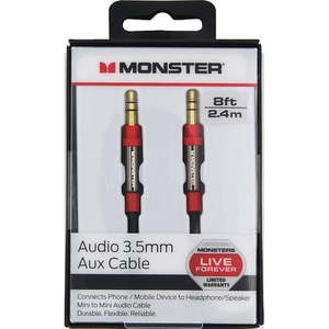 lot 37061 image: Monster� 3.5mm Male to Male Auxiliary Stereo Audio Cable 8ft Black