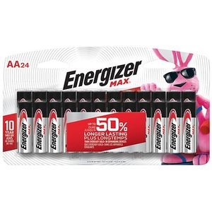 lot 37120 image: Energizer MAX AA Batteries (24 Pack), Double A Alkaline Batteries