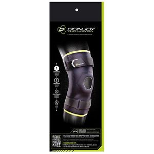 lot 37179 image: Donjoy Advantage Bionic Double Hinged Knee Wrap Brace size SM for Sprains Strains Neoprene