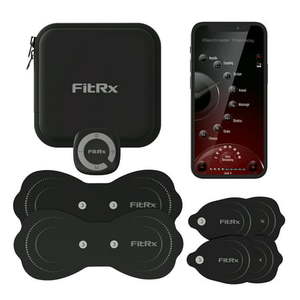 lot 37183 image: FitRx Electrode Wireless Massager - Rechargeable TENS Unit Muscle Stimulator with App Control