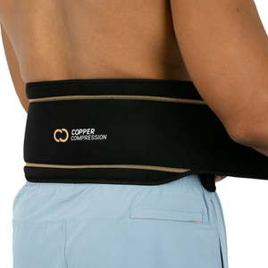 lot 37184 image: Copper Compression PRO Back Brace L-XL Lumbar Support and Lower Back Pain Relief for Peak Performance. SportsFitness Lifting X-training Core Rest & Recovery. Fits men and women. 1 brace.