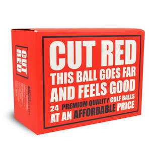 lot 37185 image: Cut Golf Red 2 Piece Ionomer Golf Balls 24 Pack White