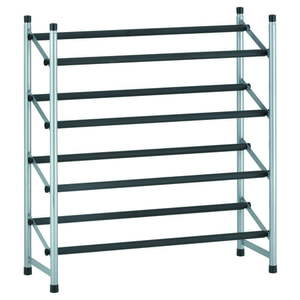 lot 37188 image: Mainstays 4-Tier Shoe Rack Storage Organizer, SilverBlack