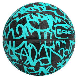lot 37200 image: AND1 Graffiti Printed Rubber Basketball- Intermediate Size Streetball (28.5 ) Made for Indoor and Outdoor Basketball Games (MintBlack)