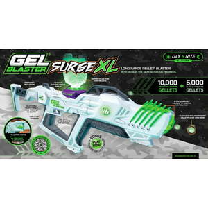 lot 37204 image: Gel Blaster Surge XL Day N Nite with Glow in the Dark Starfire Activator 5K Starfire & 10K Green Gellets