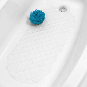 lot 37248 image: Mainstays Clear Hair Catcher Bath Tub Mat 15 x37