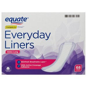 lot 37281 image: Equate Everyday Liners Extra Long Unscented 68 ct