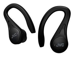 lot 1001 image: JVC Sport True Wireless Earbuds Headphones, Lightweight and Compact, Long Battery Life (up to 30 Hours), Sound with Neodymium Magnet Driver, Water Resistance (IPX5) - HAEC25TB (Black), Small Retail $54.97