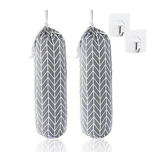 lot 1020 image: SWISSELITE 2Pcs Plastic Bag Holder, Wall Mount Plastic Bag Organizer, Large Grocery Bag Storage Dispenser, 22x9 in Retail $9.26