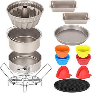 lot 1033 image: Esjay Cake Pan Set Compatible with Instant Pot 6, 8Qt, Accessories Compatible with Ninja Foodi 6.5, 8Qt, Air fry Accessories Cake Pan for 5.8 Qt Retail $37.10