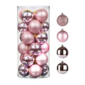 lot 1046 image: MOONET 24pcs 2.36in Christmas Decoration Balls Shatterproof Color Set Ornaments Balls for Festival Wedding Home Party Decors Xmas Tree Hanging (60mm Pink) Retail $17.21