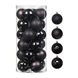 lot 1047 image: MOONET 24pcs 2.36in Christmas Decoration Balls Shatterproof Color Set Ornaments Balls for Festival Wedding Home Party Decors Xmas Tree Hanging (60mm Black) Retail $16.20