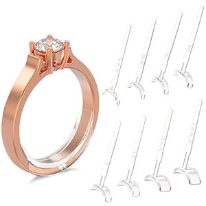 lot 1053 image: 16 Pack Ring Size Adjuster for Loose Rings, 8 Size Silicone Resizer Invisible Ring Spacer Fit for Women and Mens Different Band Widths Retail $6.06