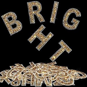 lot 1115 image: 37 Pieces Rhinestone Letter Stickers Large Glitter Alphabet Stickers Number Crystal Self Adhesive Stickers Iron on Letters for Clothing Art Crafts DIY Decors (Gold, White) Retail $14.58