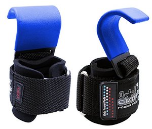 lot 1117 image: Heavy Duty PRO Metal Lifting Steel Hooks Double Stitching Non-Slip Resistant Coating Neoprene Padded Power WeightLifting Training Set of 2 600LB Pull Rating Retail $20.91