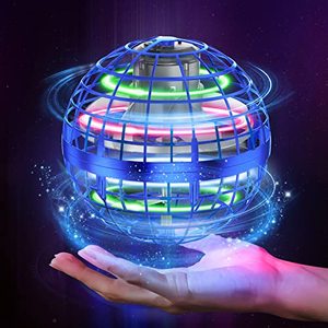 lot 1134 image: XINHOME Flying Ball Orb Toys Hover Soaring Flying Toy Globe Shape Magic Boomerang Spinner Hand Controller Mini Drone for Kids Adults Outdoor Indoor (Blue) Retail $34.10
