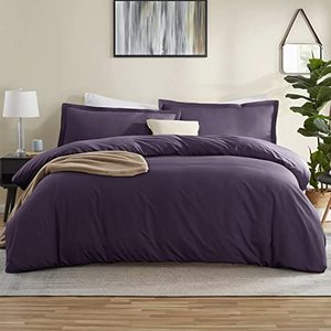 lot 1162 image: Nestl California King Duvet Cover Sets Purple - Soft Duvet Cover California King, 3 Piece Double Brushed Duvet Covers with Button Closure, 1 Cal King Duvet Cover 104x98 inches and 2 Pillow Shams Retail $35.94