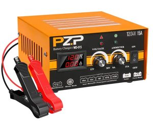 lot 1176 image: PZ.P 12V 24V Battery Charger Automotive, 12 Volt 24 Volt Car Truck Mortorcycle RV Boat Marine Automobiles Battery Charger Maintainer, Manual Deep Cycle Lead Acid AGM Trickle Charger 0-15A Retail $119.99
