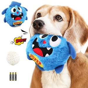 lot 1179 image: Petbobi Upgrade Dog Toys Interactive Monster Plush Giggle Ball Shake Squeak Crazy Bouncer Toy Exercise Electronic Toy for Puppy Motorized Entertainment for Pets Retail $17.21