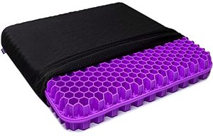 lot 1182 image: Sbriun Extra Large Gel Seat Cushion Pillow - Double Thick Office Chair Car Egg Seat Cushion Pillow for Back, Coccyx & Tailbone Pain Relief Pad - Pressure Reducing Honeycomb Designed for Comfort Retail $36.80