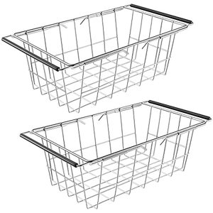lot 1199 image: Orgneas Chest Freezer Organizer Bin Expandable Deep Freezer Wire Basket Storage Bin, Stainless Steel Over The Sink Dish Drying Rack for Kitchen Retail $53.72