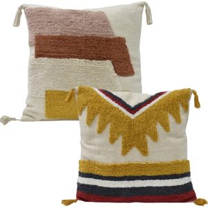 lot 1200 image: InstyleCraft 20x20 Throw Pillow Covers Set of 2 - Decorative Couch Pillows for Living Room, Bedroom, Indoor, Outdoor - Boho Farmhouse Decor, Fluffy Cushion Cover - Gold Black Retail $31.99