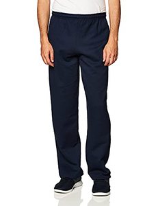 lot 1205 image: Gildan Adult Fleece Open Bottom Sweatpants with Pockets, Style G18300, Navy, Medium Retail $23.35