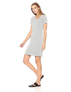 lot 1209 image: Daily Ritual Womens Jersey Standard-Fit Short-Sleeve Scoopneck T-Shirt Dress, Light Grey Heather, Medium Retail $20.07