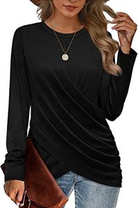 lot 1222 image: Womens Tunics to Wear With Leggings Long Sleeve Black Tops for Women S Retail $22.77