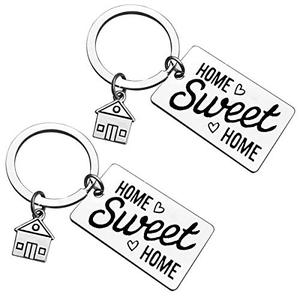 lot 1241 image: 2Pcs New Home Keychain Gift Sweet Home Gift for Couple New House Keyring Housewarming Gift for New Homeowner Moving in Key Chain Real Estate Gifts from Agent for Client Family Keychain Gift Retail $9.44