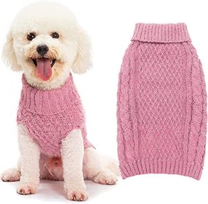 lot 1249 image: SCIROKKO Turtleneck Small Dog Sweater - Classic Winter Dog Clothes Knitwear Coat for Small Dogs Puppy Retail $11.13