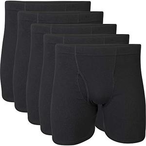 lot 1259 image: Gildan Mens Underwear Covered Waistband Boxer Briefs, Multipack, Black (5-Pack), Small Retail $23.88