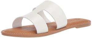 lot 1279 image: Amazon Essentials Womens Flat Banded Sandal, White, 8 Retail $33.00