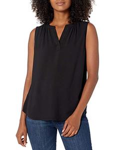 lot 1296 image: Amazon Essentials Womens Sleeveless Woven Shirt, Black, X-Large Retail $24.75